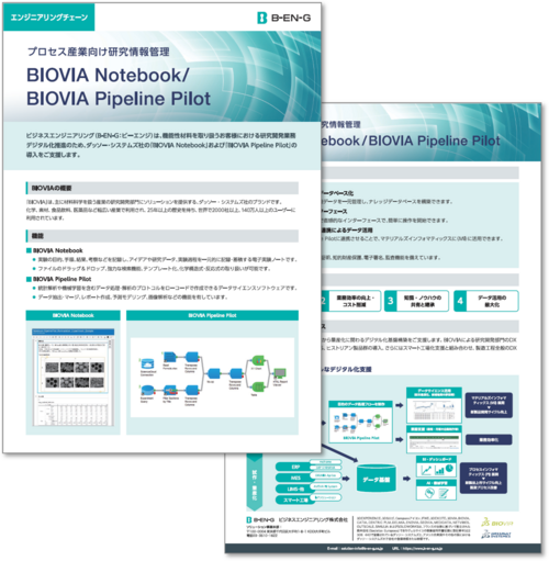プロセス産業向け研究情報管理　「BIOVIA Notebook/BIOVIA Pipeline Pilot」資料画像
